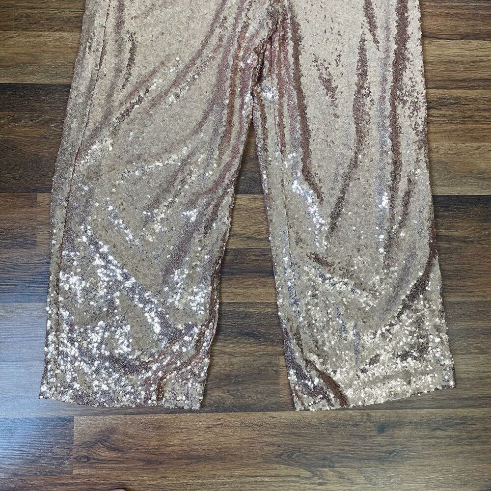 Torrid Size 2 2X 18-20 Pants Sequins Wide Leg Flex Champagne Lined Holiday NWT - Picture 5 of 11